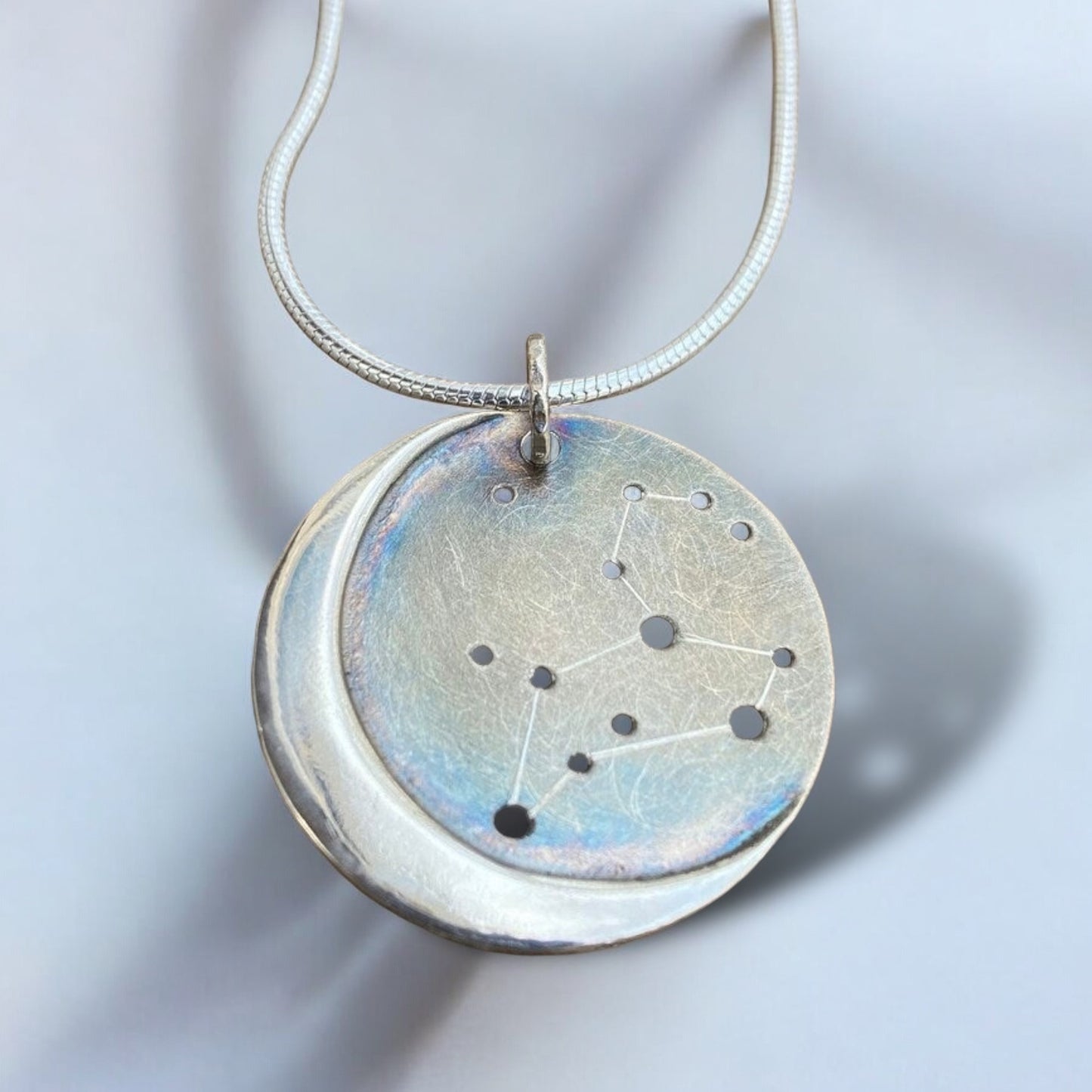 Zodiac Pendant: Customized Silver Moon Necklace