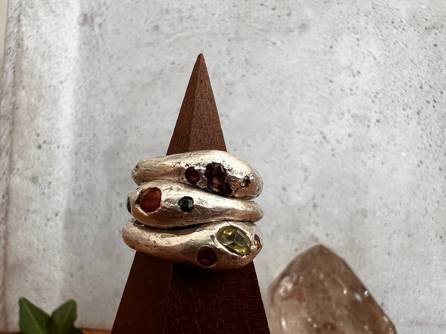 Colorful sapphire ring set