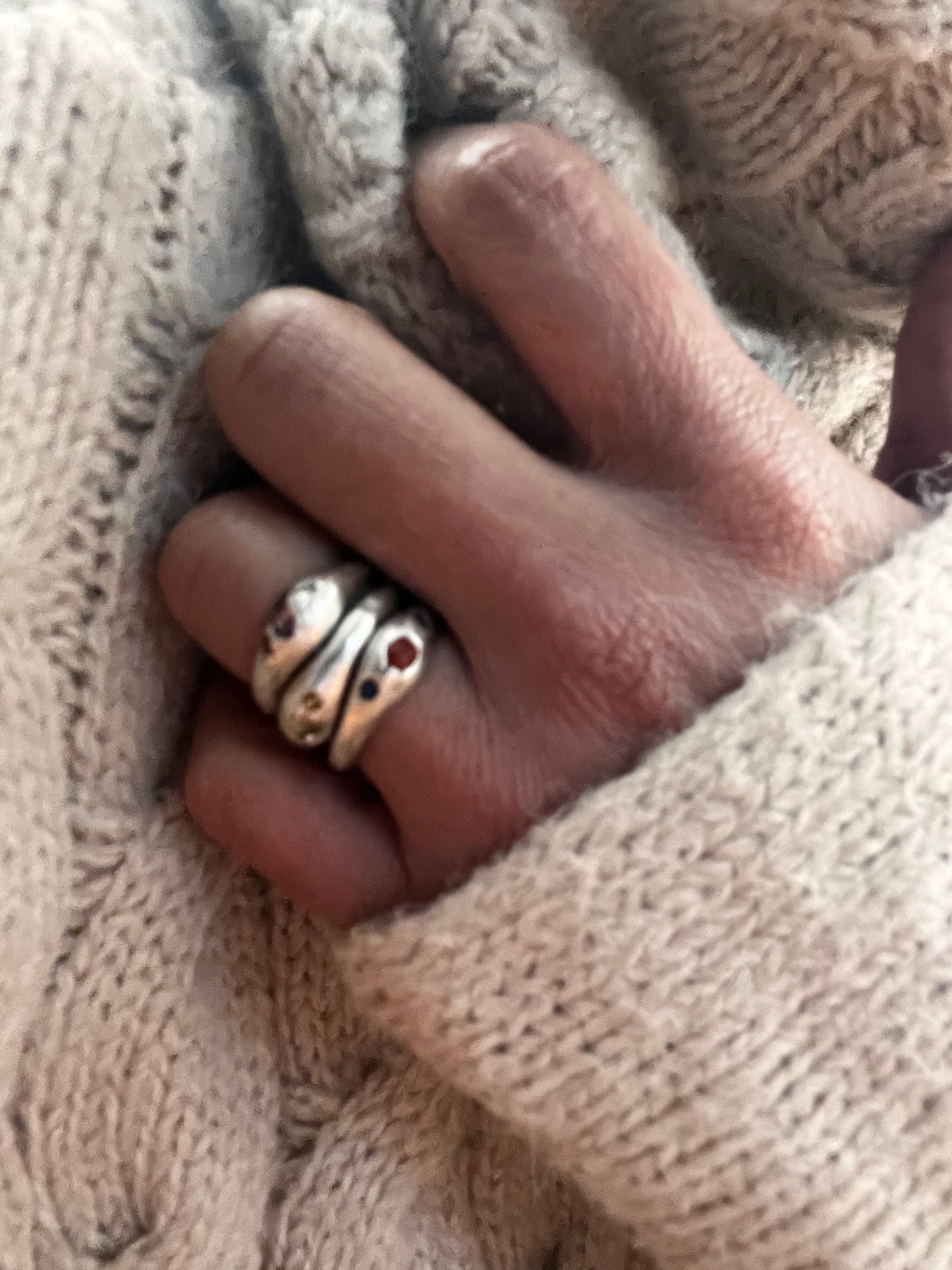 Colorful sapphire ring set