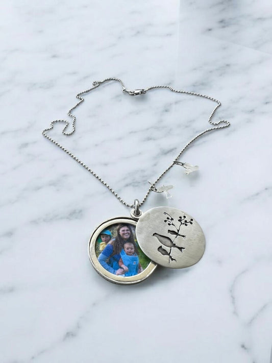 Silver Mother Locket Necklace: Family Memorial Jewelry