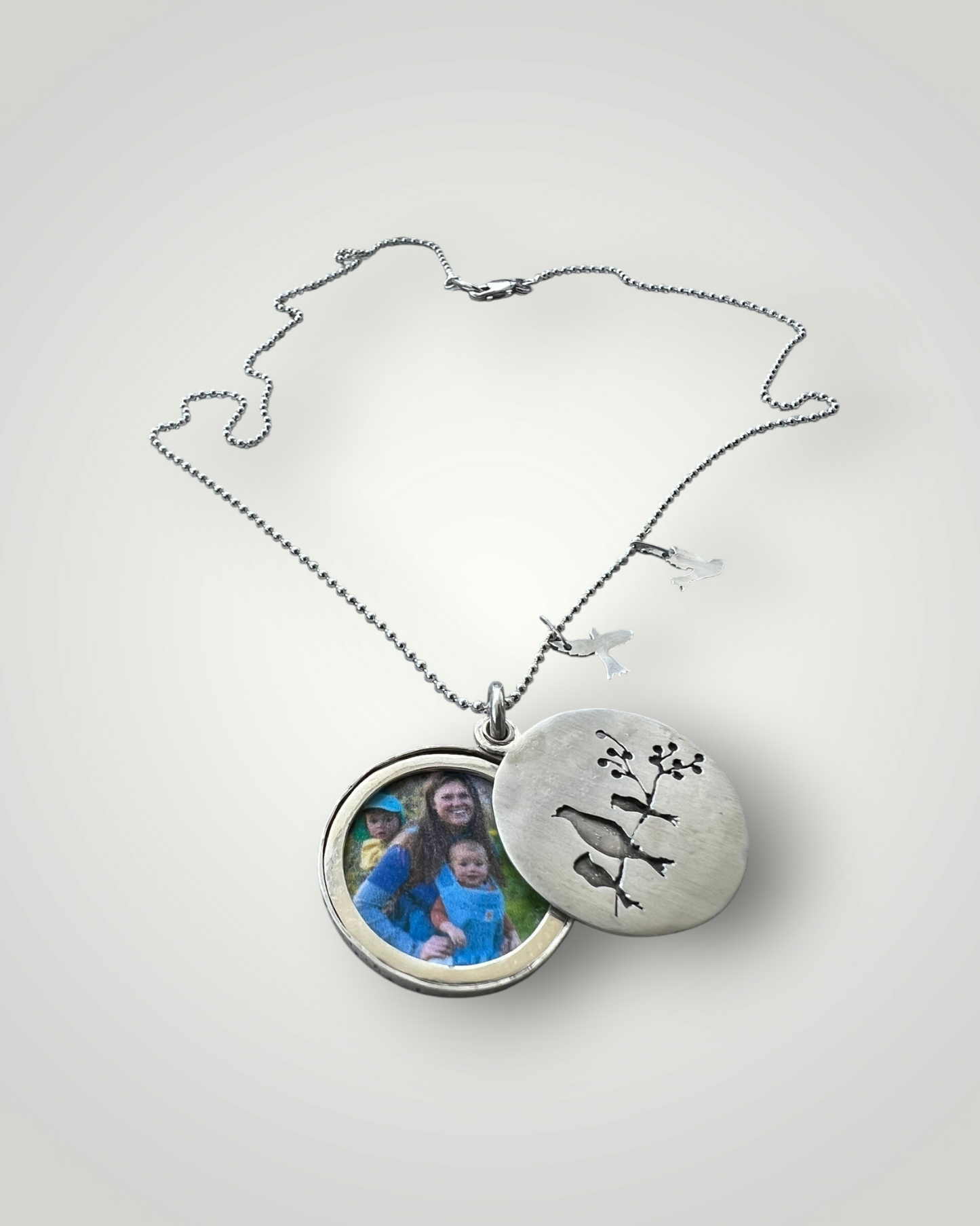 Silver Mother Locket Necklace: Family Memorial Jewelry