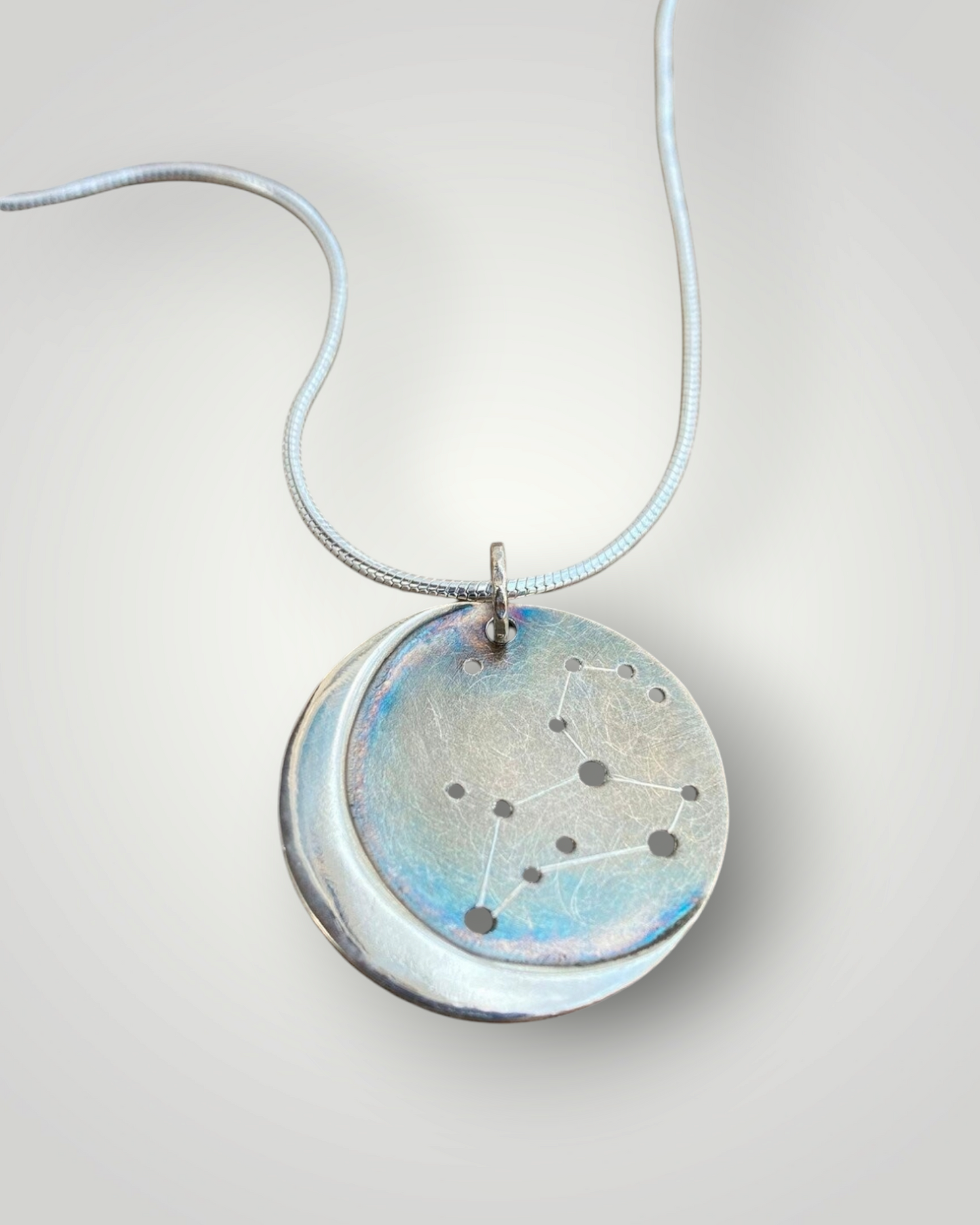 Zodiac Pendant: Customized Silver Moon Necklace