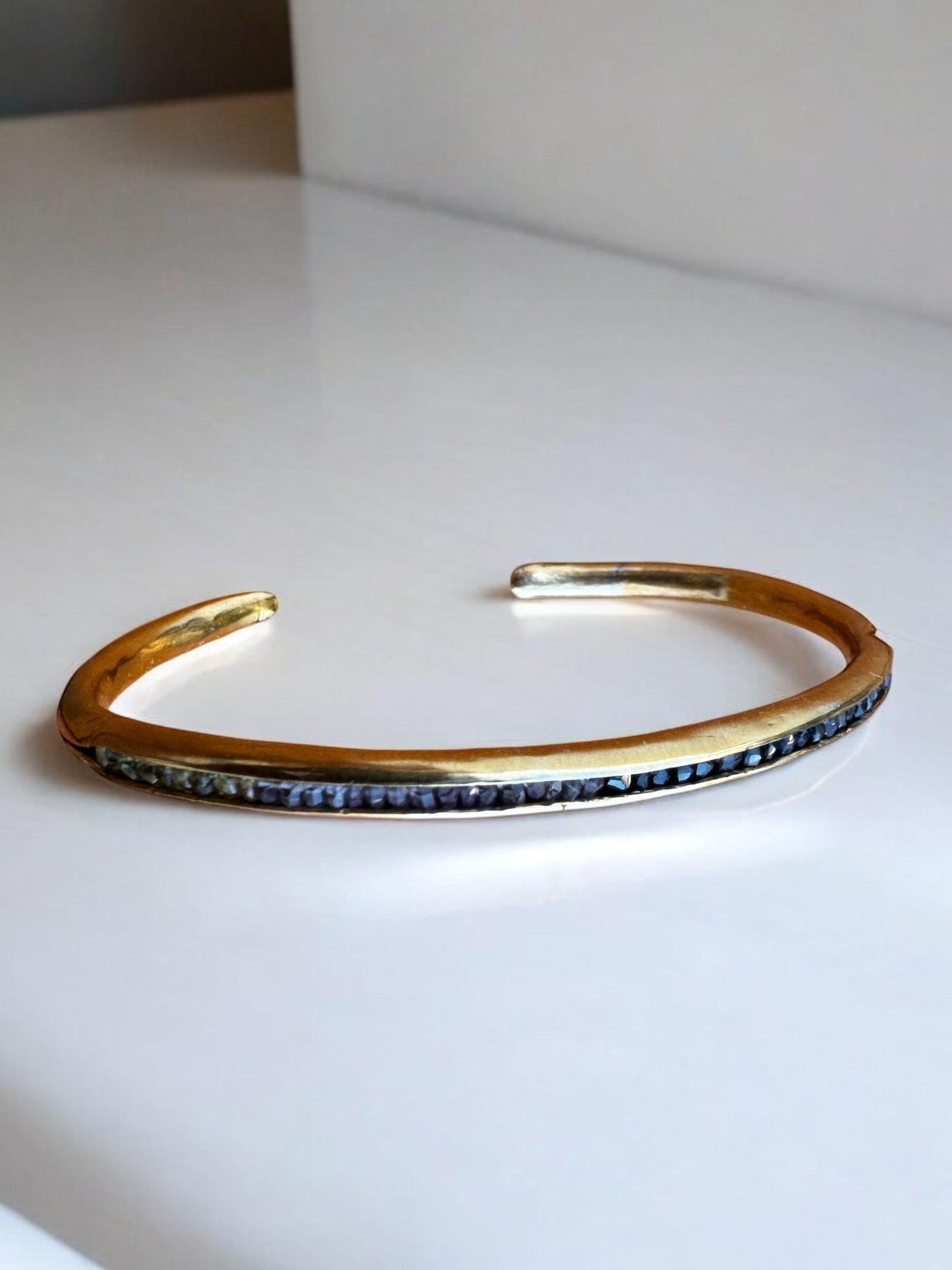 Golden Bangle Sapphire Bracelet: A Minimalist Touch of Luxury