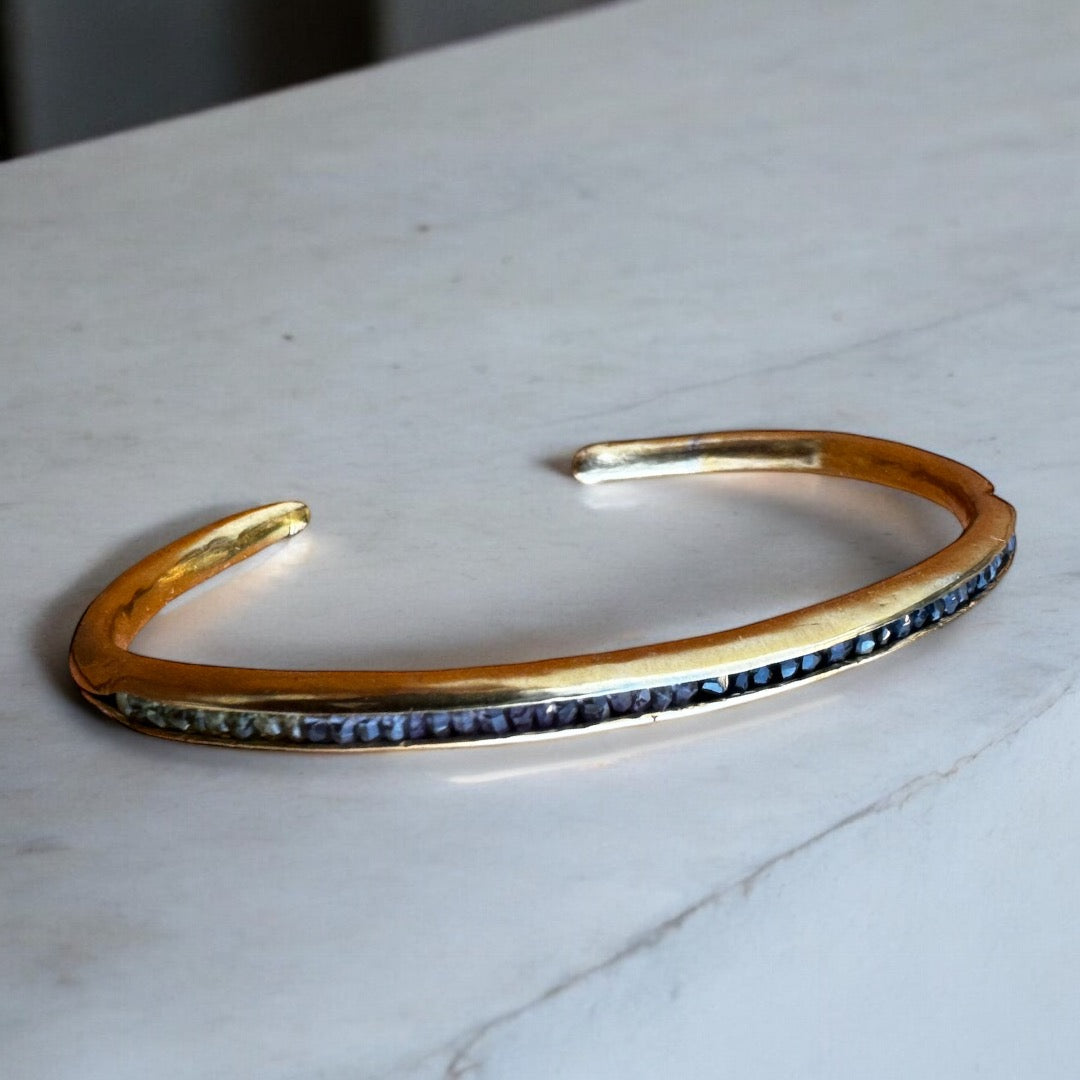 Golden Bangle Sapphire Bracelet: A Minimalist Touch of Luxury