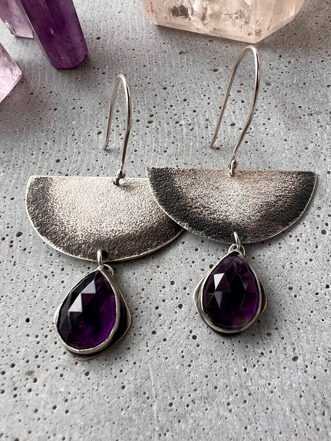 Elevate your style with our Lightweight Sterling Silver Dangle Earrings. Choose your favorite gemstone for maximum impact. These 60mm length earrings combine elegance and comfort