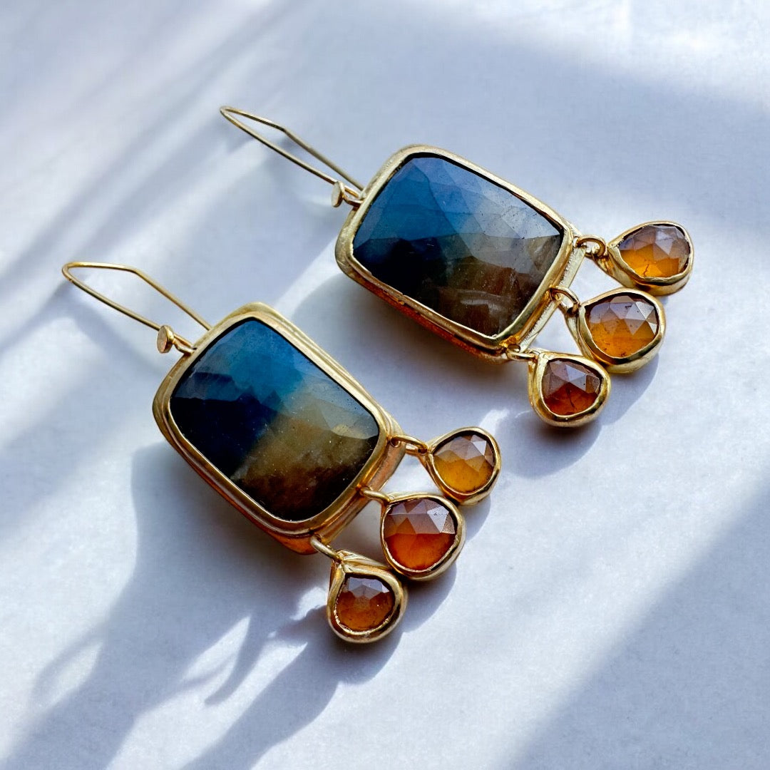 Sapphire & Citrine Dangle Earrings: A Touch of Radiance for Every Occasion