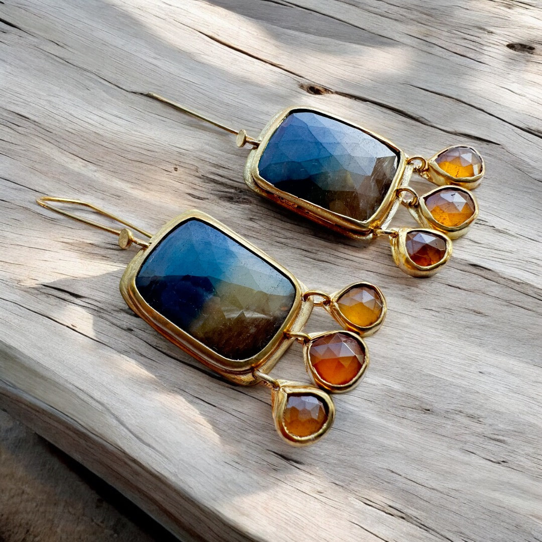 Sapphire & Citrine Dangle Earrings: A Touch of Radiance for Every Occasion